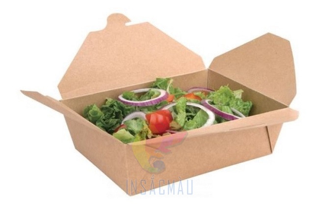 Mẫu hộp đựng salad nắp gài chéo