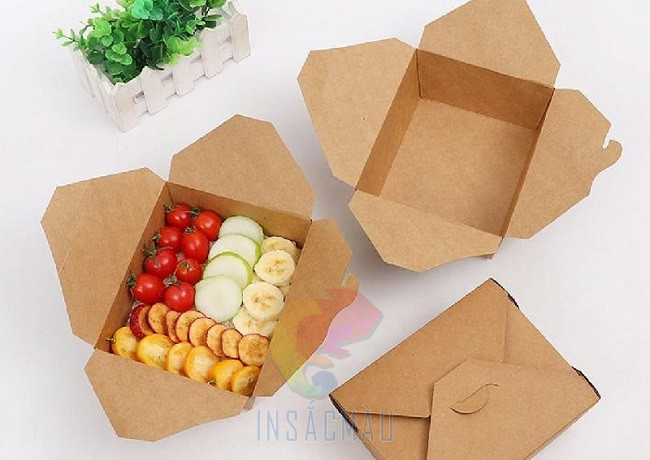 Hộp Giấy Đựng Salad 23 Mẫu hộp đựng salad nắp gài chéo