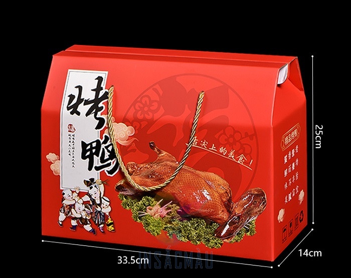 Mẫu hộp giấy đựng vịt quay đẹp, cao cấp