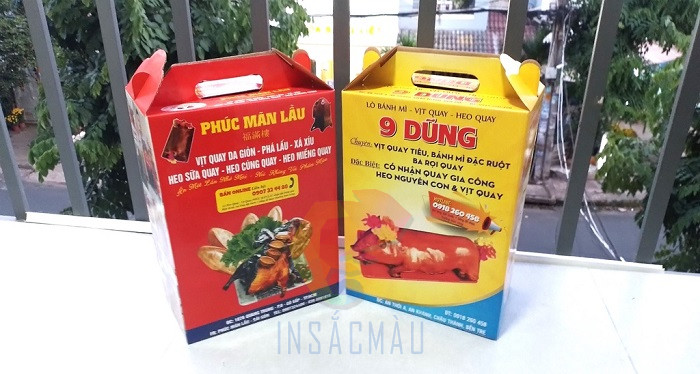 In Hộp Giấy Đựng Vịt Quay 21 Hộp giấy đựng vịt quay bằng giấy carton sóng 3 lớp