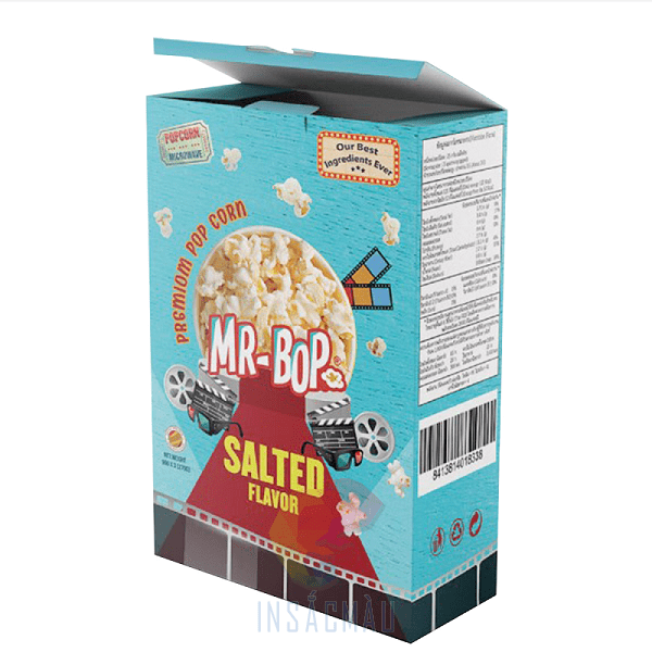 Mẫu hộp giấy take away đựng bắp rang