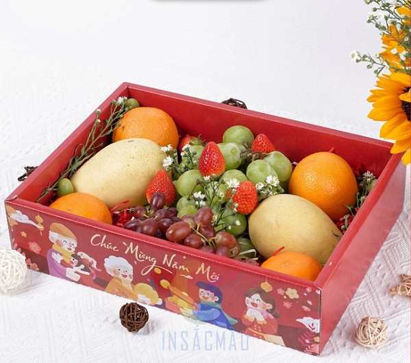 Khay Giấy Đựng Hoa Quả, Trái Cây 43 In khay giấy đựng hoa quả, trái cây chất lượng, giá rẻ tại công ty In Sắc Màu