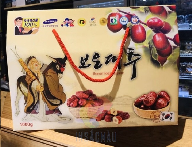 Mẫu hộp carton đựng táo đỏ có quai xách tiện lợi