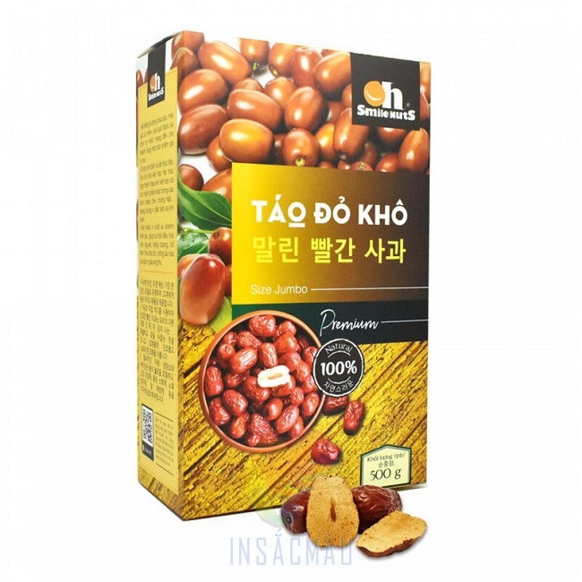 Mẫu hộp đựng táo đỏ nắp dán hai đầu