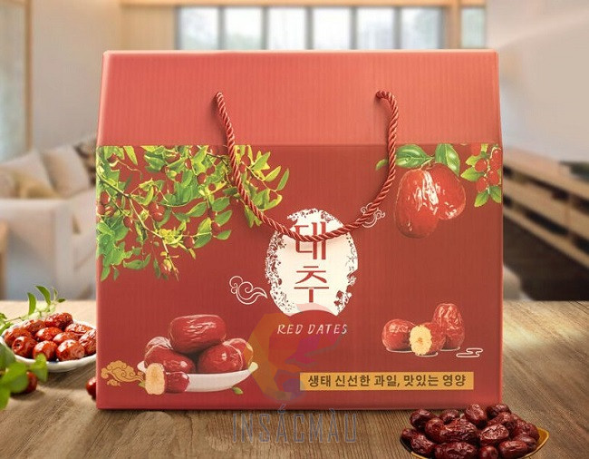 Hộp Đựng Táo Đỏ 22 Mẫu hộp đựng táo đỏ nắp gài giữa, quai xách hai bên
