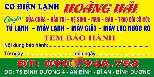 Tem Điện Lạnh 31 Mẫu tem sữa chữa điện lạnh giá rẻ