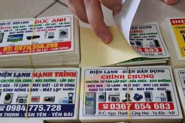 In tem điện lạnh bằng decal nhựa