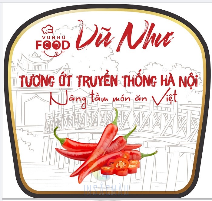Mẫu tem nhãn dán tương ớt đẹp, kiểu dáng độc đáo