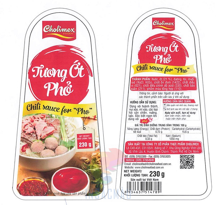 Mẫu tem nhãn dán chai tương ớt đẹp