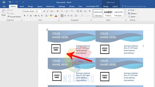 Cách in card visit 2 mặt bằng Microsoft Word 21 Thêm và tối ưu nội dung