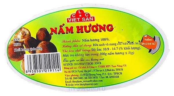 Tem Nhãn Nấm Hương 9 Thông tin bắt buộc trên tem nhãn nấm hương