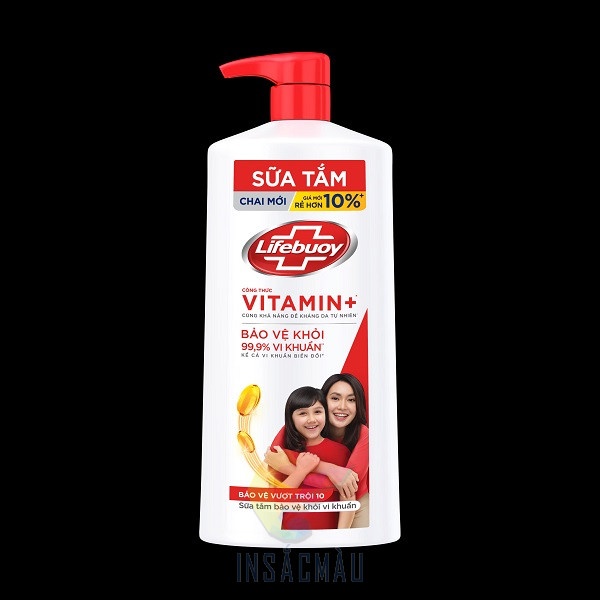 Mẫu tem sữa tắm hình chữ nhật dài