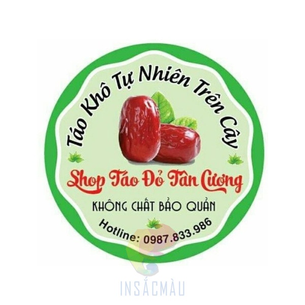 Mẫu tem nhãn táo đỏ hình tròn