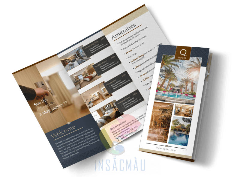 Mẫu brochure khách sạn thiết kế theo yêu cầu