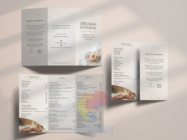 Mẫu brochure spa tone trắng tinh tế