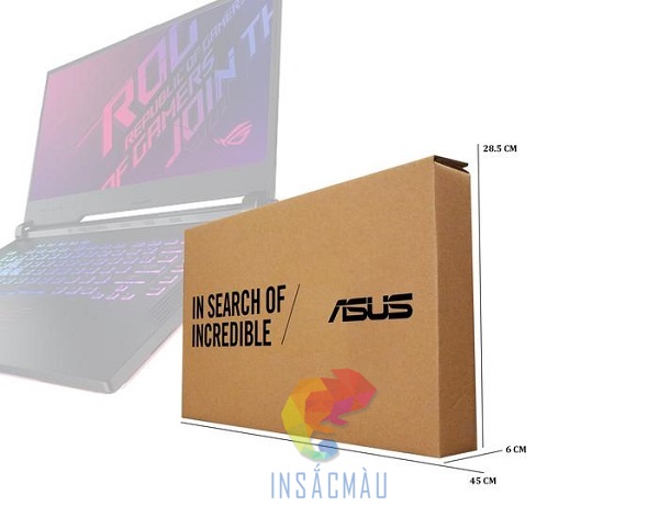 Mẫu hộp giấy carton đựng laptop kiểu nắp gài