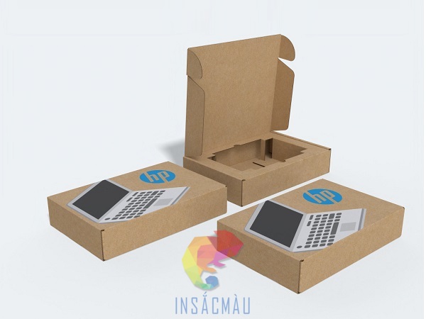 Mẫu hộp carton đựng laptop HP kiểu nắp gài