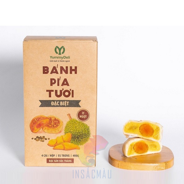 Mẫu hộp đựng bánh Pía nắp gài hai đầu