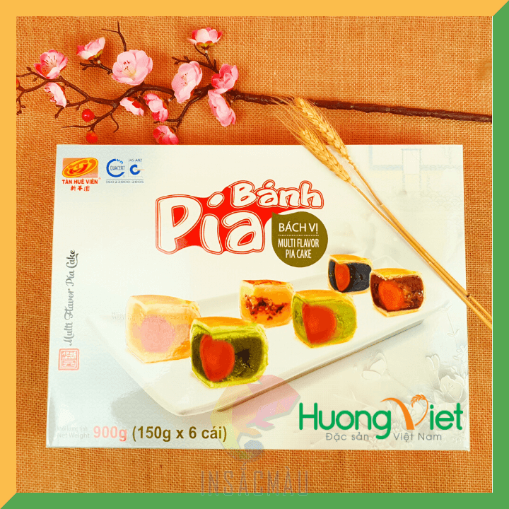 Mẫu hộp đựng bánh Pía kiểu nắp gài, hình chữ nhật