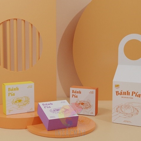 Mẫu hộp giấy đựng bánh Pía thiết kế độc đáo