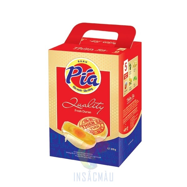 Mẫu hộp đựng bánh Pía có quai xách
