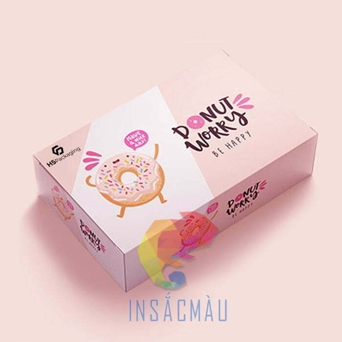 Mẫu hộp giấy đựng donut thiết kế ấn tượng