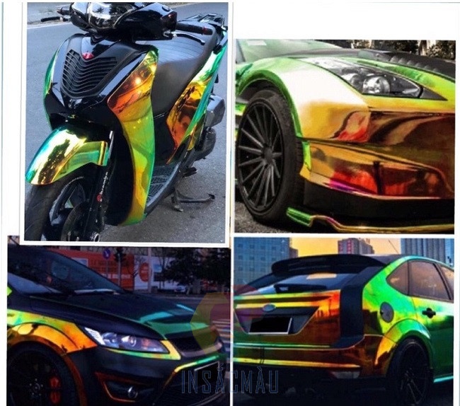 Mẫu decal crom dán xe