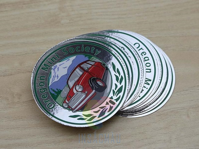 Mẫu decal crom hình tròn