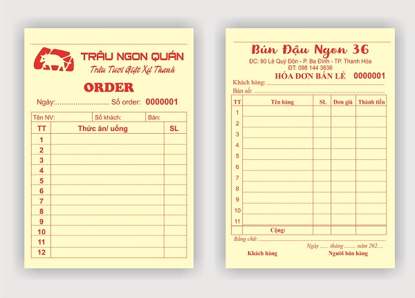 In Phiếu Order 7 Sử dụng phiếu order, phiếu gọi món mang lại lợi ích gì?