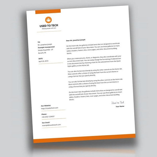 Ứng dụng của letterhead