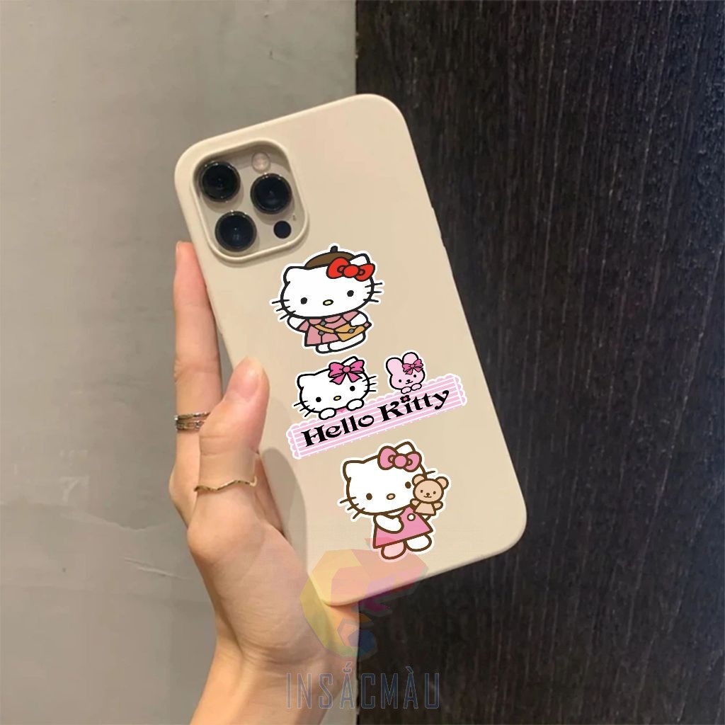Mẫu sticker hello kitty trang trí điện thoại