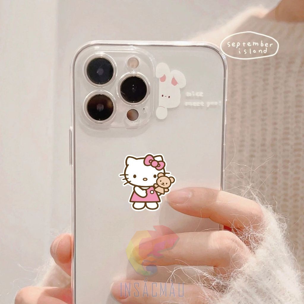 Mẫu sticker hello kitty dán điện thoại