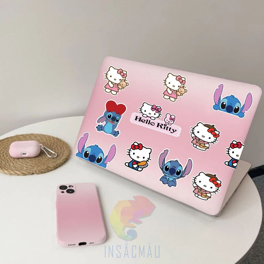 Mẫu sticker hello kitty dán laptop