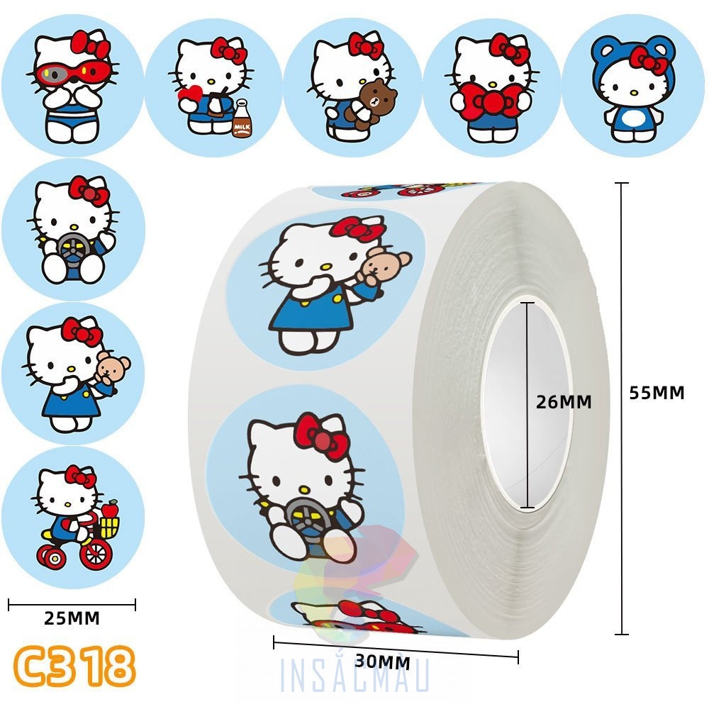 Sticker Hello Kitty dạng cuộn tròn