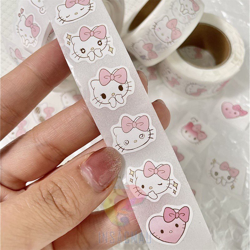 Mẫu sticker hello kitty dạng cuộn