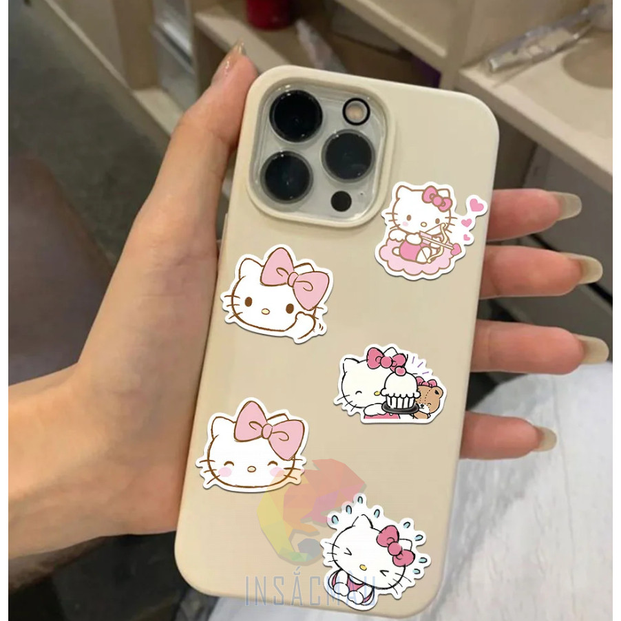Mẫu sticker hello kitty dán điện thoại