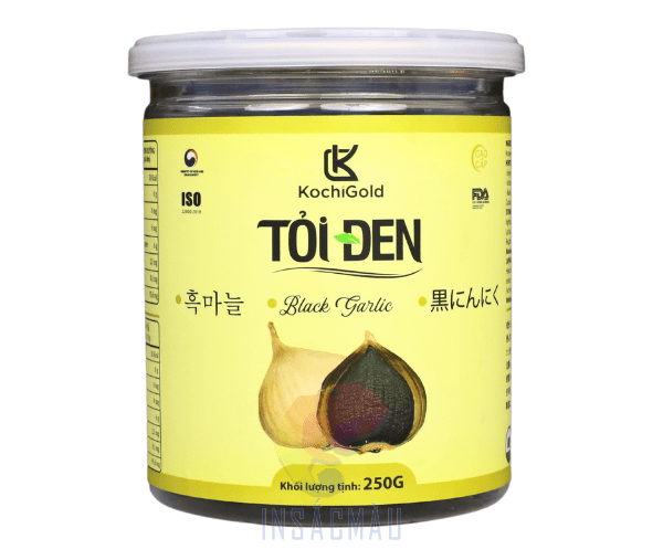 Mẫu tem nhãn dán hộp đựng tỏi đen