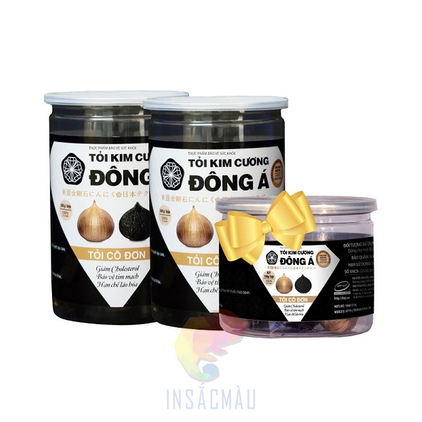 Mẫu tem nhãn dán thân hộp đựng tỏi đen