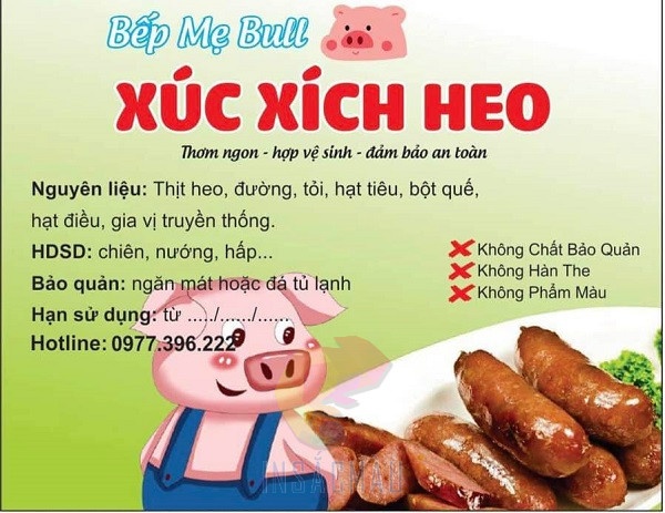 Tem nhãn xúc xích được làm từ chất liệu gì?