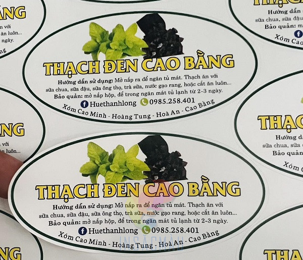 Mẫu tem dán thạch đen hình elip