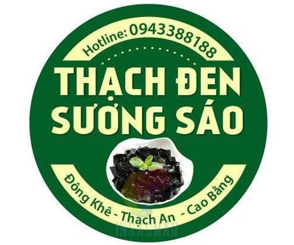 Mẫu tem nhãn thạch đen, sương sáo