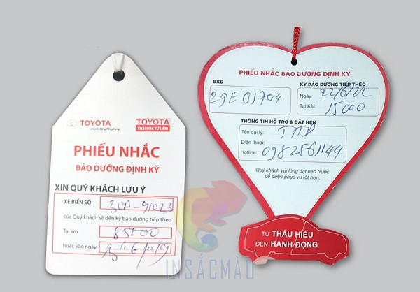 In Thẻ Nhắc Bảo Dưỡng 21 Mẫu phiếu nhắc bảo dưỡng kiểu dáng đa dạng