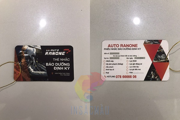 Mẫu phiếu nhắc bảo dưỡng dáng ngang