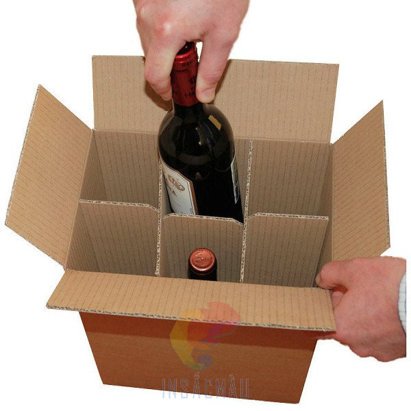 Mẫu thùng giấy carton có vách ngăn đựng chai lọ
