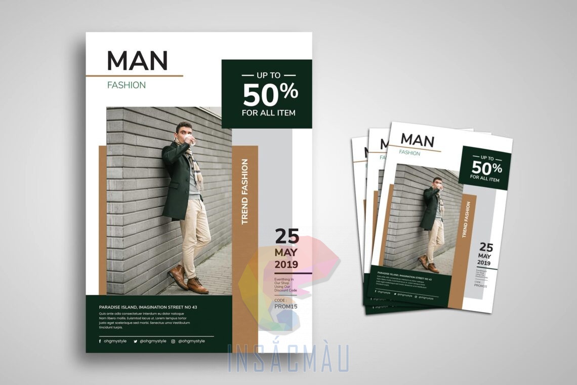 Mẫu tờ rơi cho cửa hàng thời trang nam
