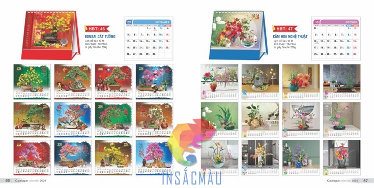 Mẫu lịch để bàn độc quyền sang trọng