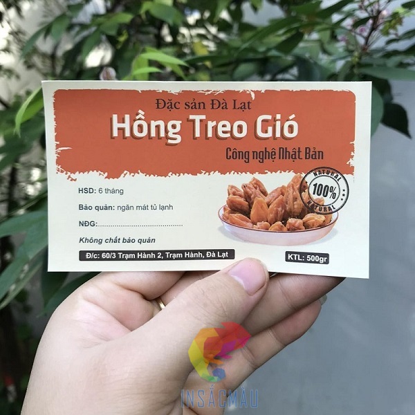 Mẫu tem nhãn giấy cung cấp thông tin sản phẩm
