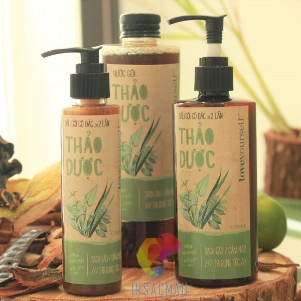 Mẫu tem giấy kraft dán dầu gôi thiên nhiên