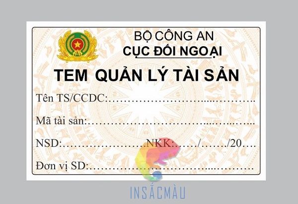 Mẫu tem decal giấy quản lý tài sản
