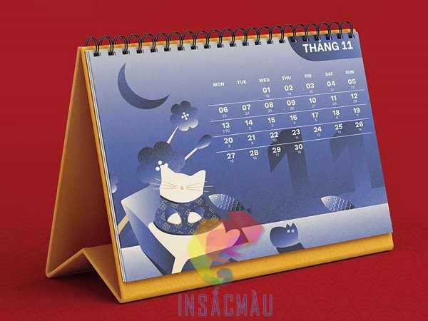 Mẫu lịch để bàn chữ A ấn tượng, thu hút